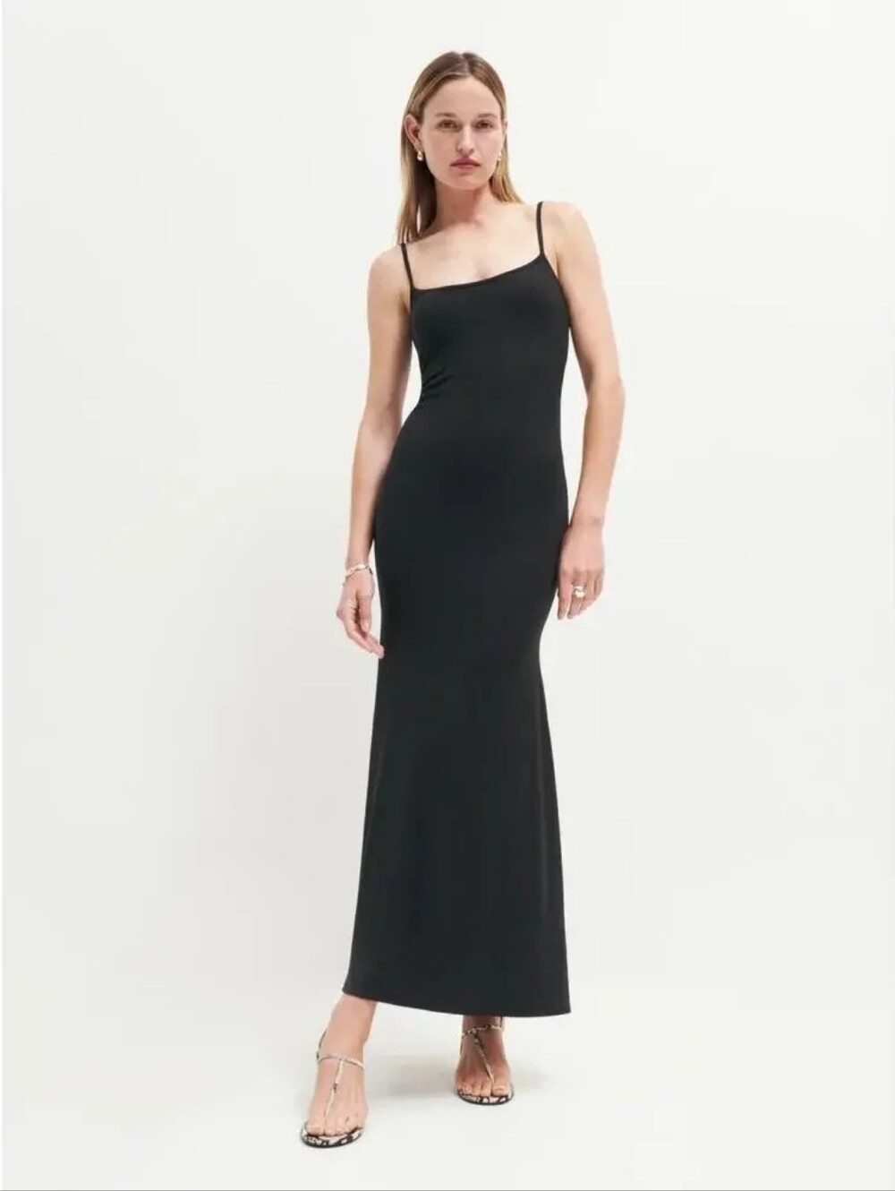 New Reformation Cosmo Maxi Knit Dress in Black Women's Size L